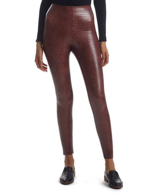 Faux Leather Animal Legging