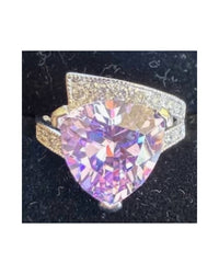 P & K Jewelry Women's Sterling Cubic Zirconia Ring in purple silver - women's jewelry - detail view