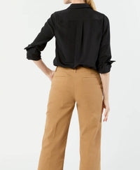 Ann Mashburn Ellis Blouse in black silk crepe de chine - women's blouse - alternate view