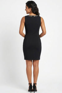 Ali Ro - Embellished Neck Cutout Bodycon Party Dress