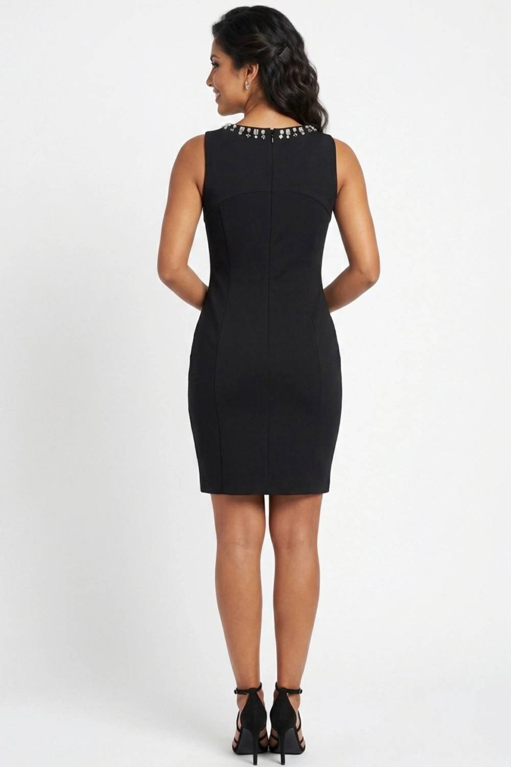 Ali Ro - Embellished Neck Cutout Bodycon Party Dress