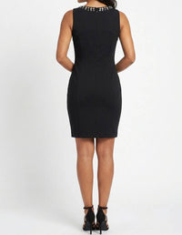 Ali Ro - Embellished Neck Cutout Bodycon Party Dress