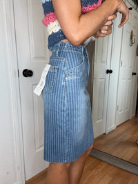Risen - Rebecca Pinstripe Denim Skirt