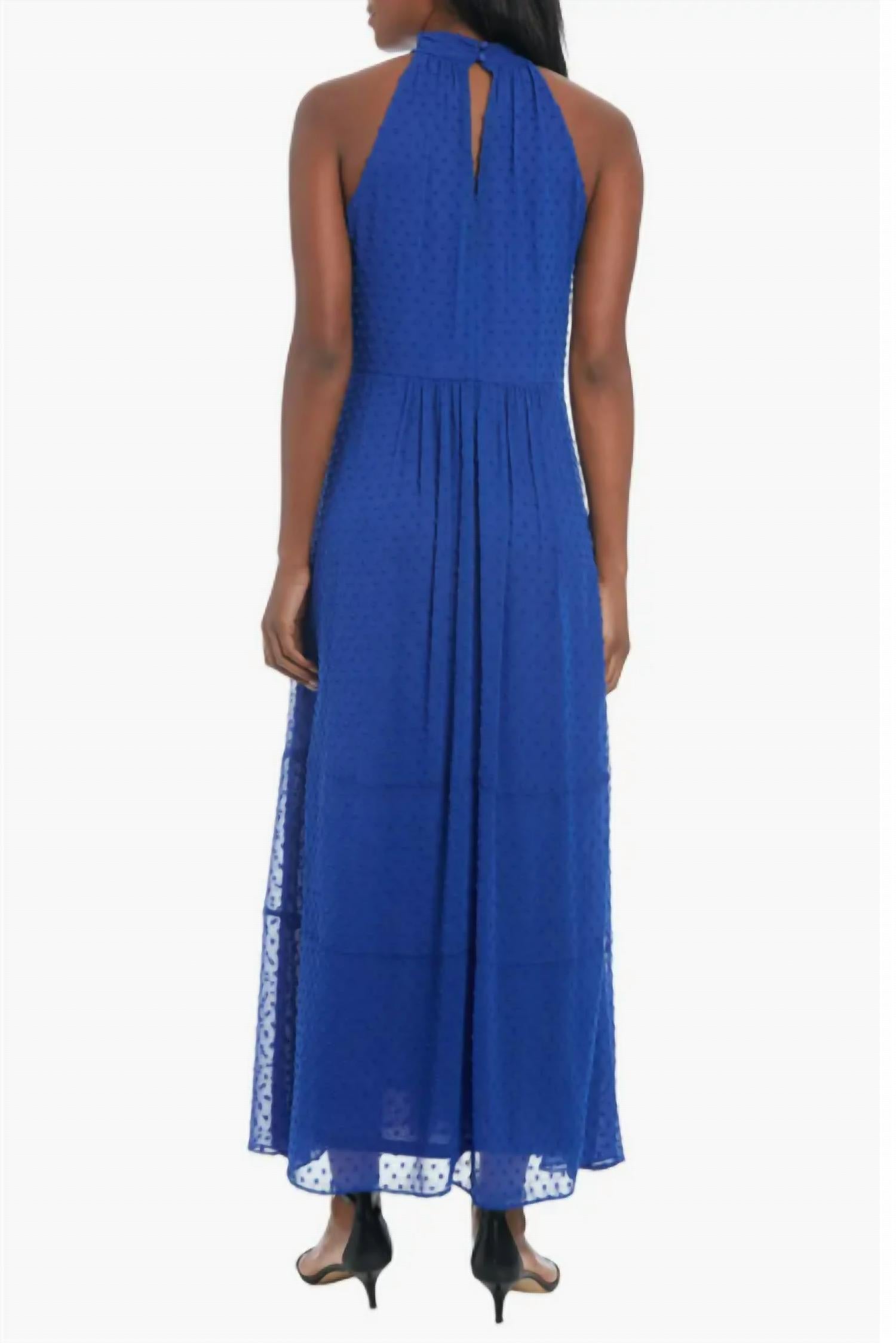 Maggy London - Swiss Dot Keyhole Halter Dress