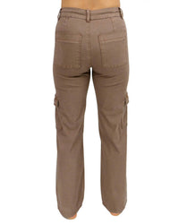 Grace and Lace Women's Sueded Twill Cargo Pants in caribou - women's pants - detail view