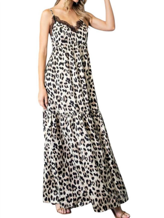 Ee:Some - Carmen Animal Print Lace Maxi Dress