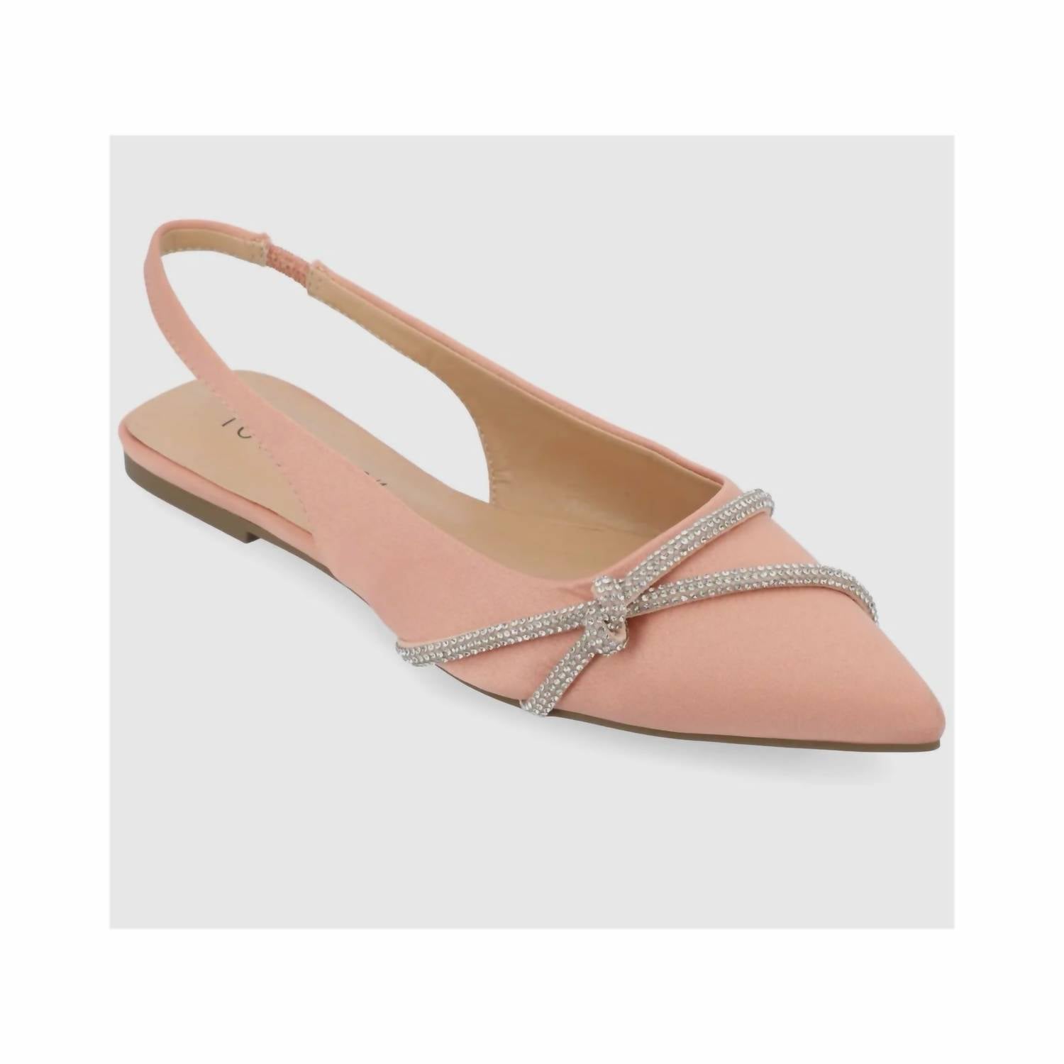 Journee Collection - Women's Rebbel Formal Satin Sparkle Slingback Flats