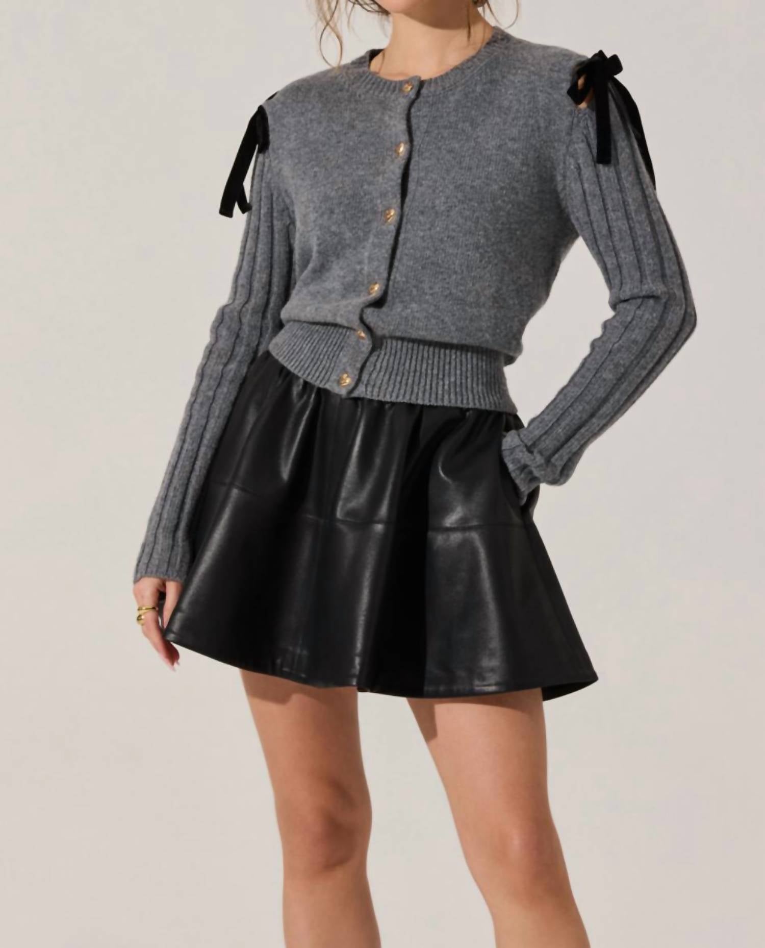 Astr - Melvie Bow Detail Cardigan