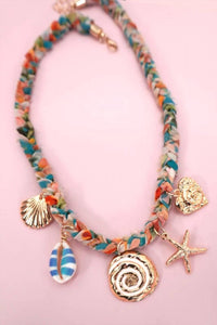 Josslyn By Wall To Wall - Boho Beach Charm Scarf Necklace