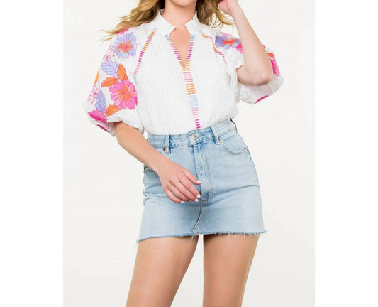 Thml - Embroidered Puff Sleeve Top