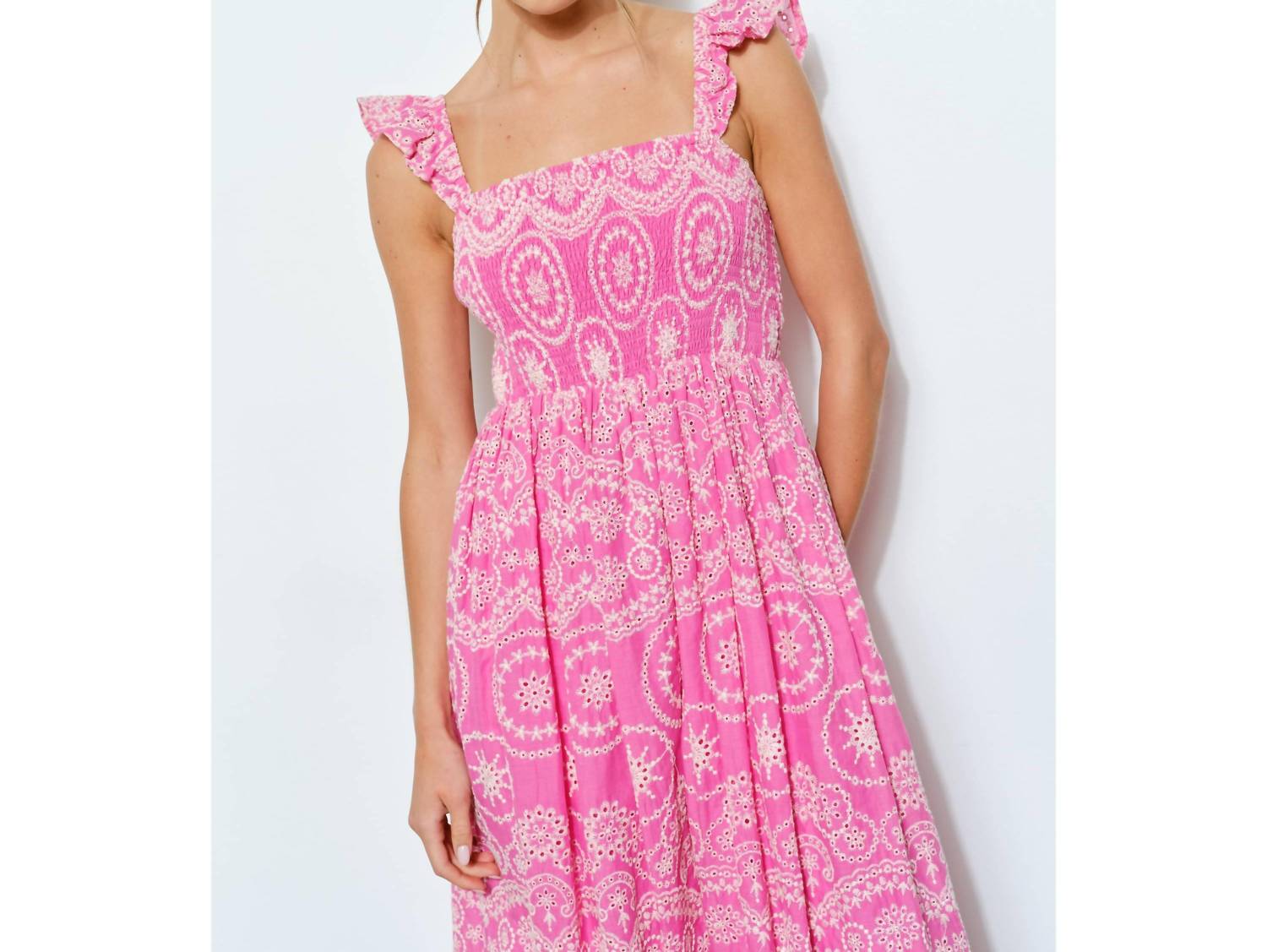 Ina Fashion - Alessia Eyelet Midi Dress