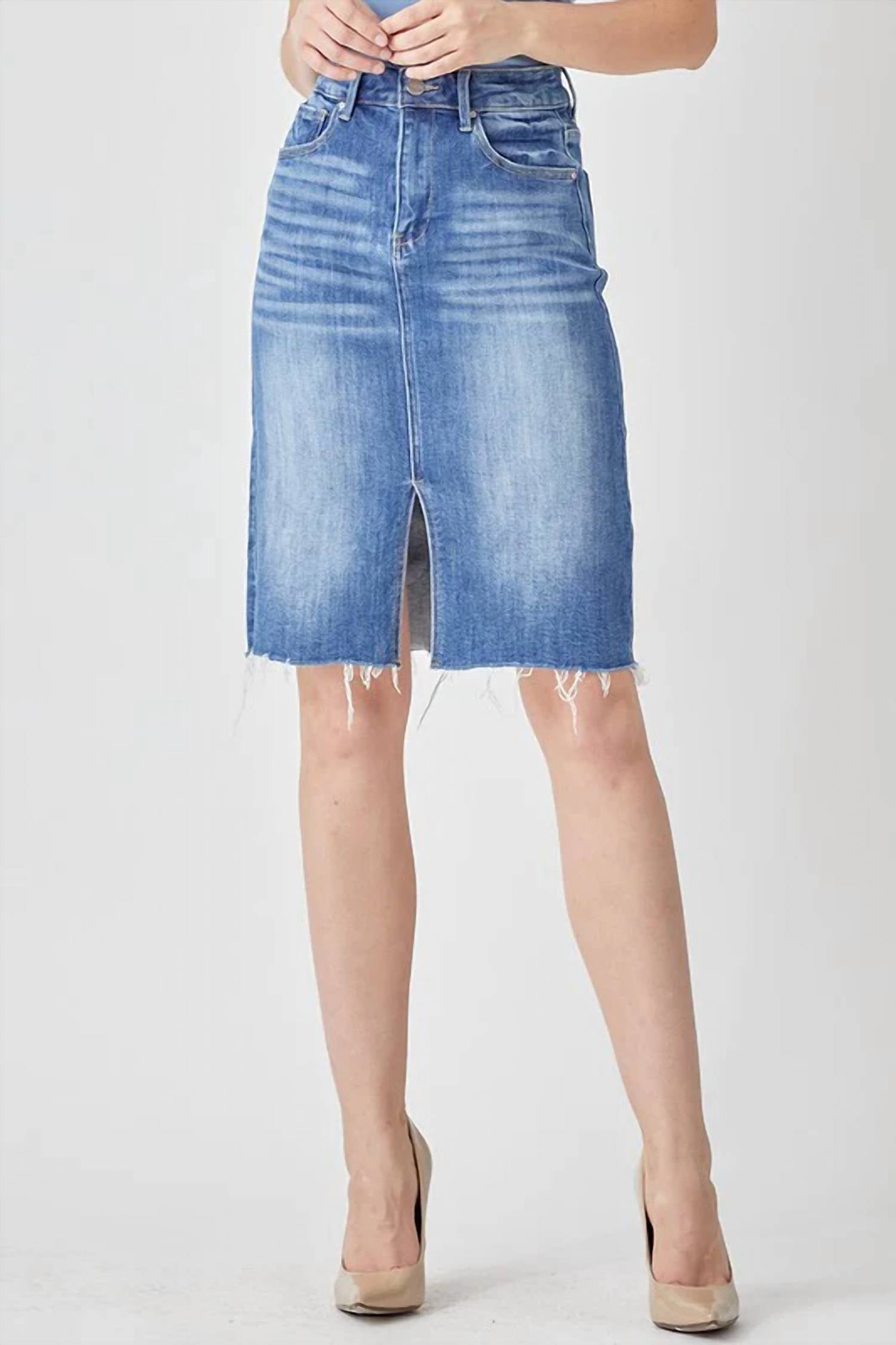 Risen - Camilla High Rise Pencil Skirt with Slit