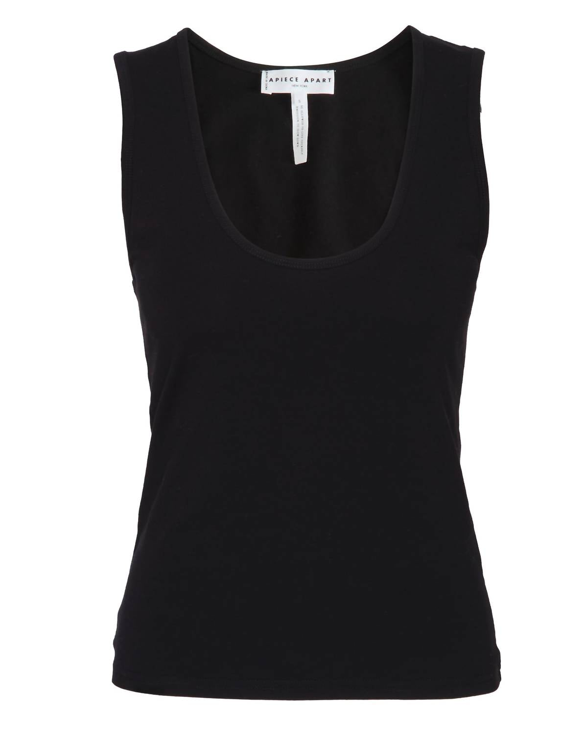 APIECE APART Uri Low-cut Tank Top in black - women's tank top - view 4