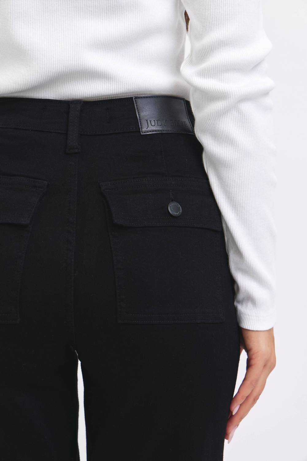 Judy Blue High Waist Cargo Cuffed Jogger in black - women's pants - view 7