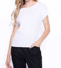 Picadilly - Short Sleeve Pleated Top