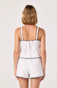Astr - Sadie Embroidered Linen Crop Top