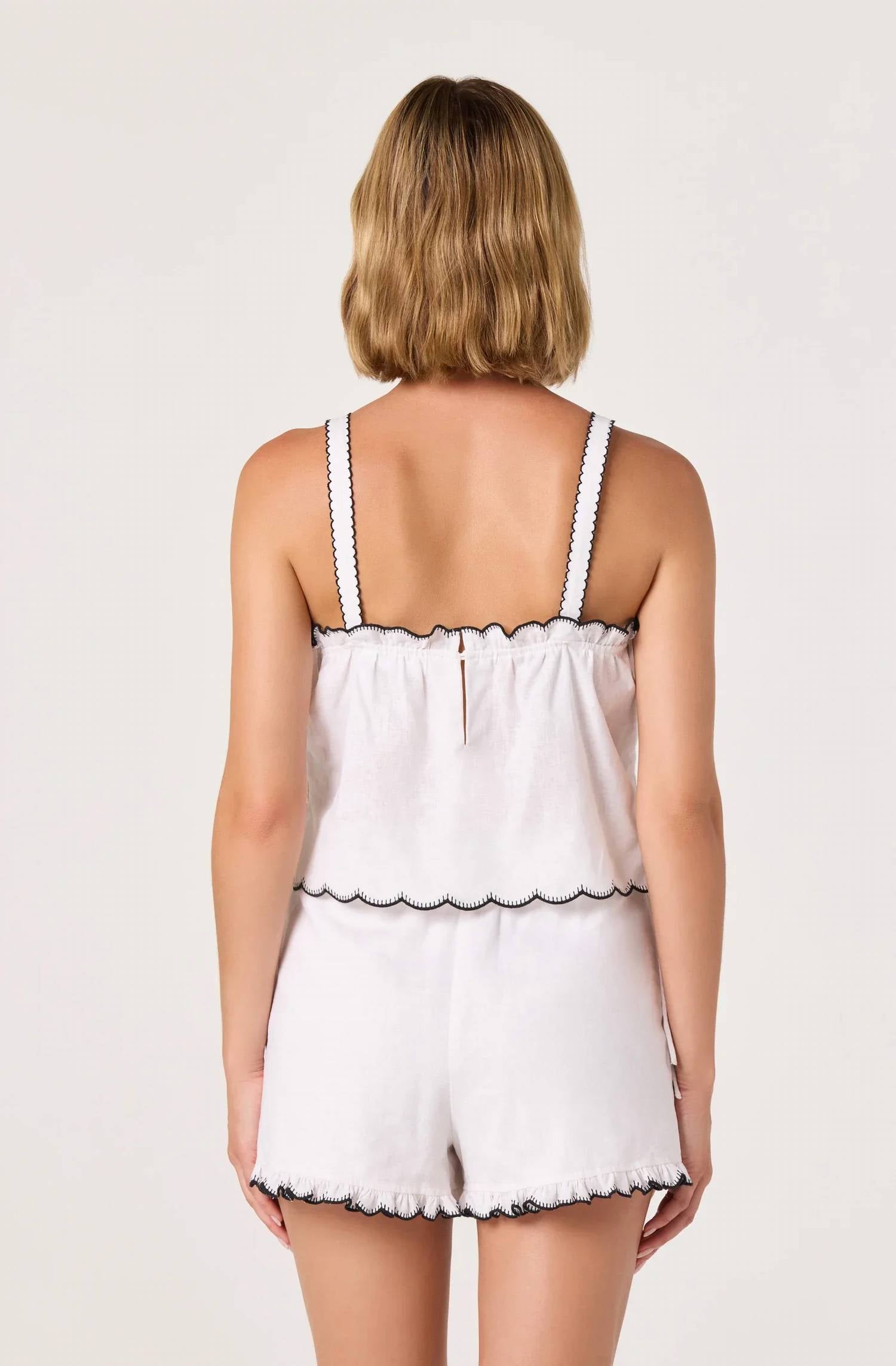 Astr - Sadie Embroidered Linen Crop Top