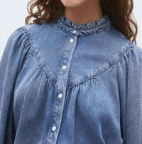 Suncoo - Louise Buttoned Denim Blouse