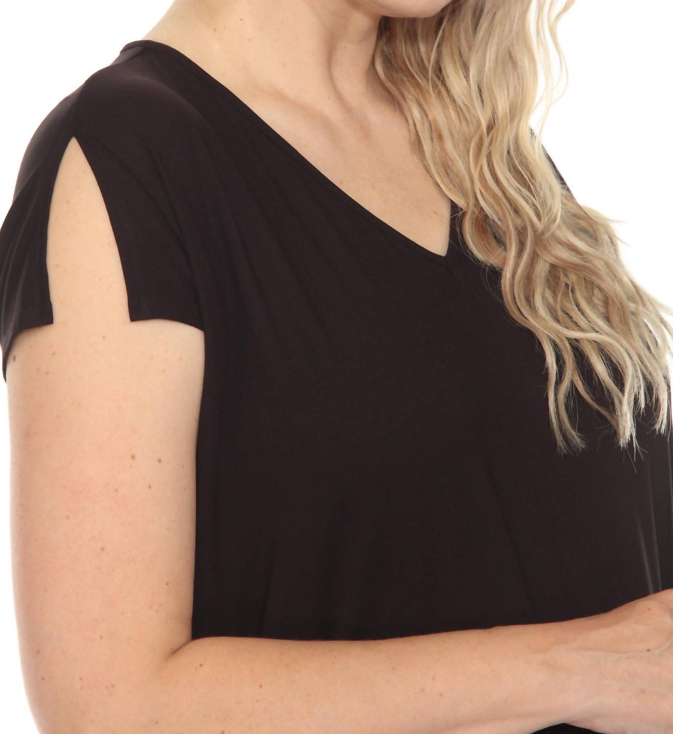 Joseph Ribkoff - V-neck Split Sleeve Loose Fit Top
