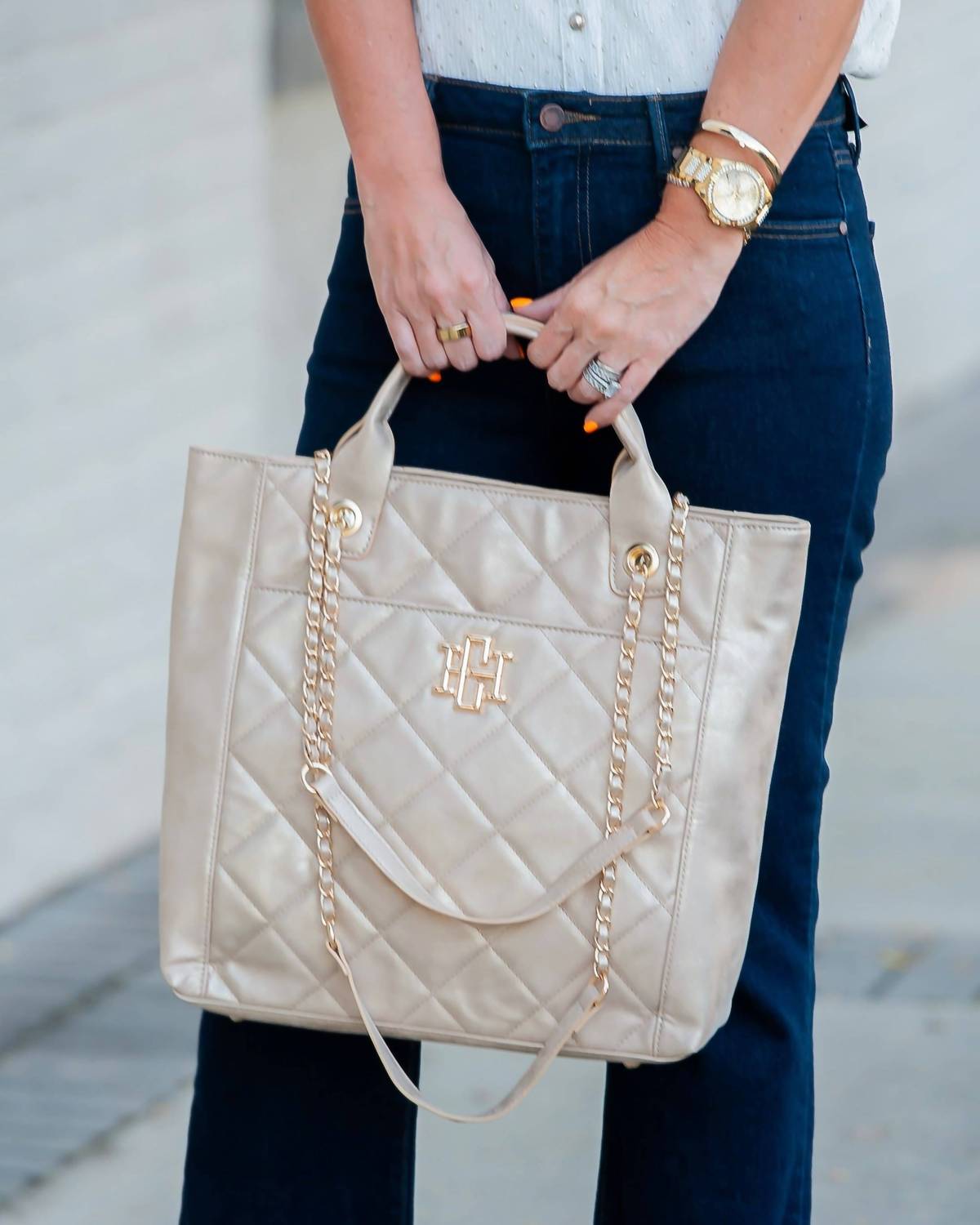 Caroline Hill - Women's Kinzley Quilted Vegan Leather Tote Bag
