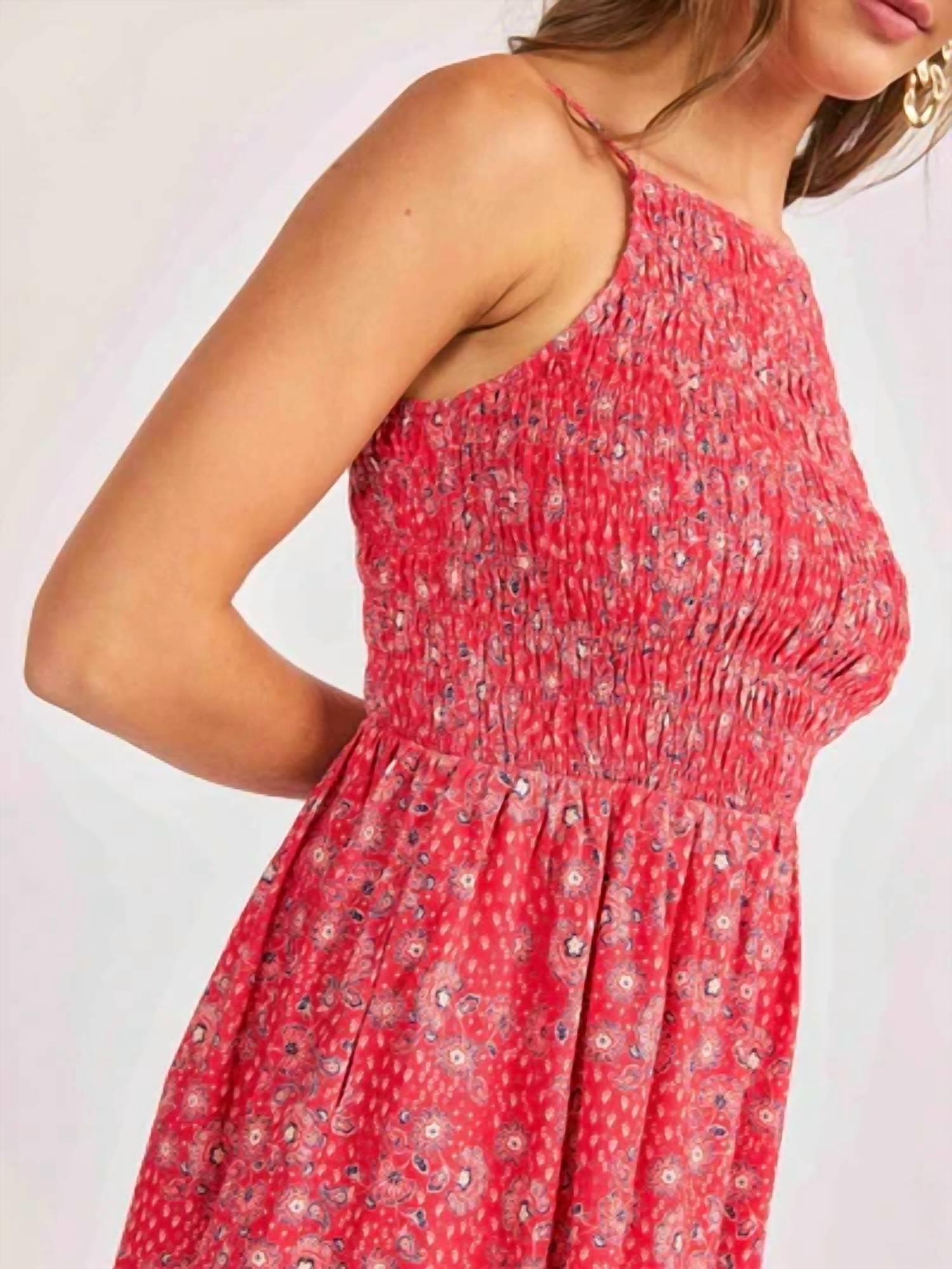 Sadie & Sage - Women's Firecracker Shirred Mini Dress