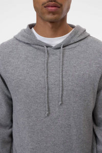 CLOSED Cashmere Hoodie in light grey melange - men's shirt - alternate view