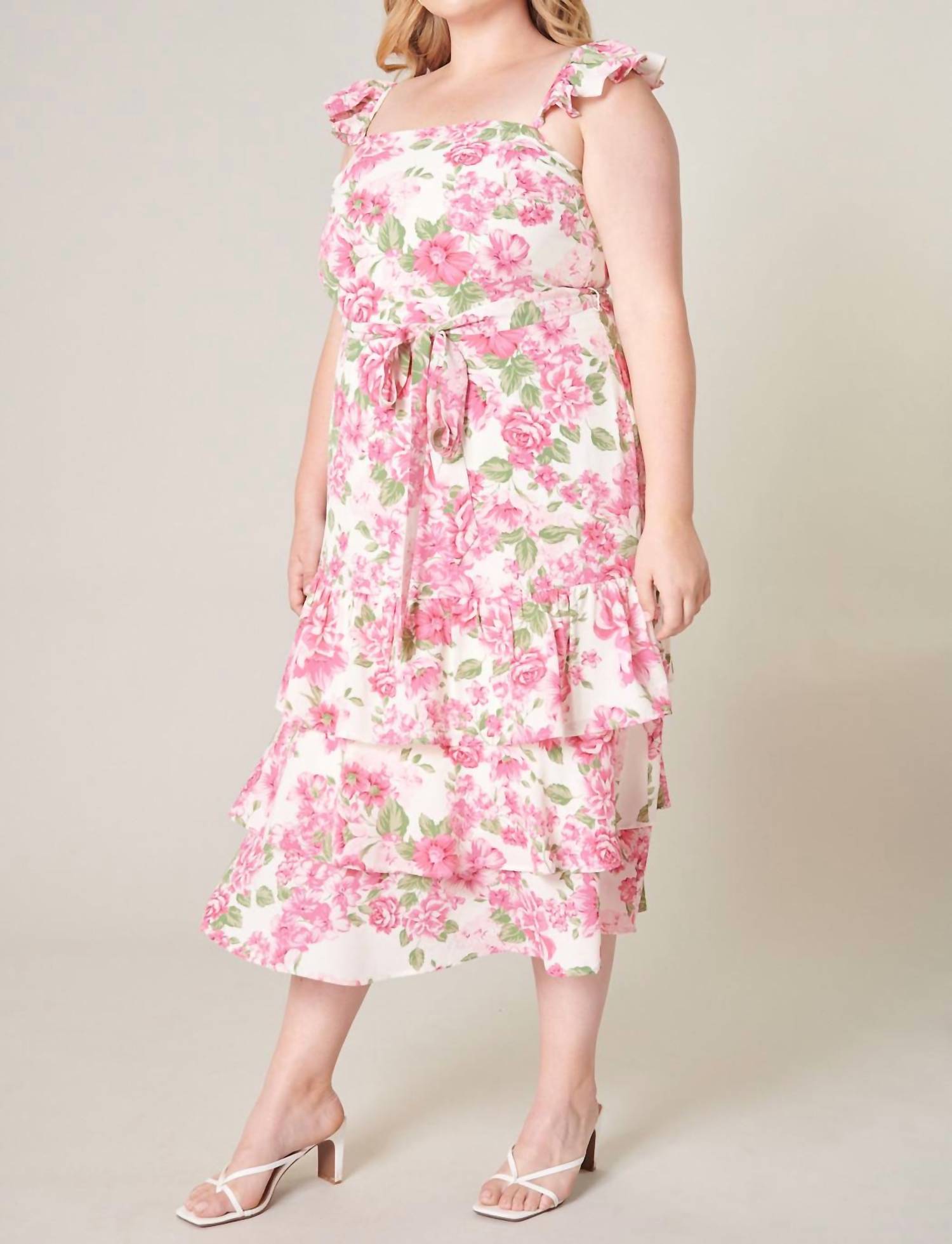 Sugarlips - Truth Be Told Guayana Ruffle Tiered Midi Dress