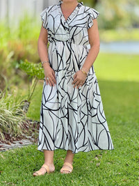 Coco + Carmen - Finley Cap Sleeve Ruffle Tiered Midi Dress