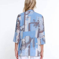 Multiples - Brush Strokes Open Front Jacket