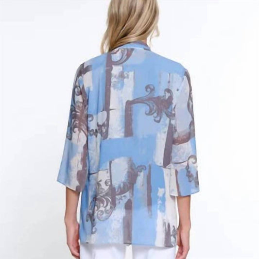 Multiples - Brush Strokes Open Front Jacket