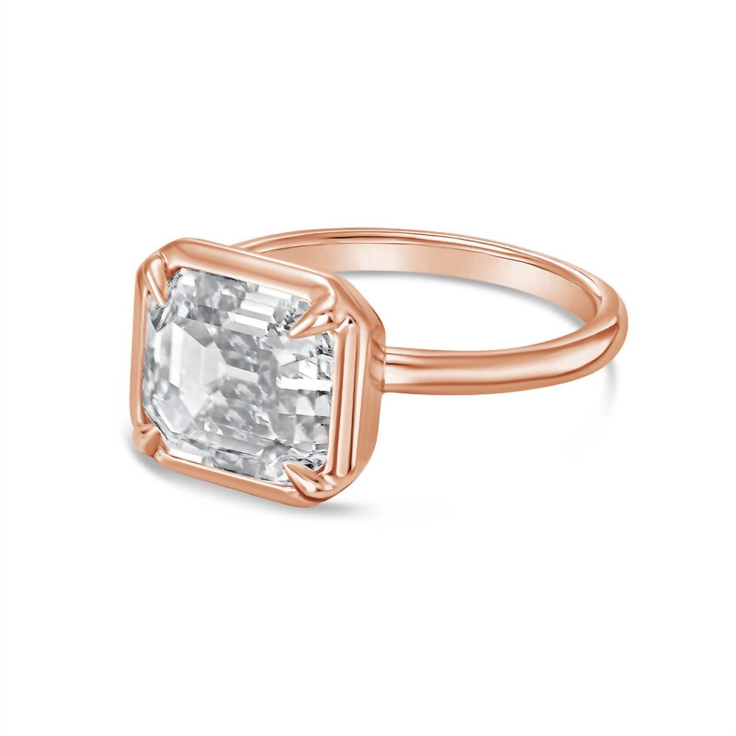 Diana M Jewels - 8.00 Ct Cushion-cut Lab-grown Diamond Ring In Bezel Solitaire Setting