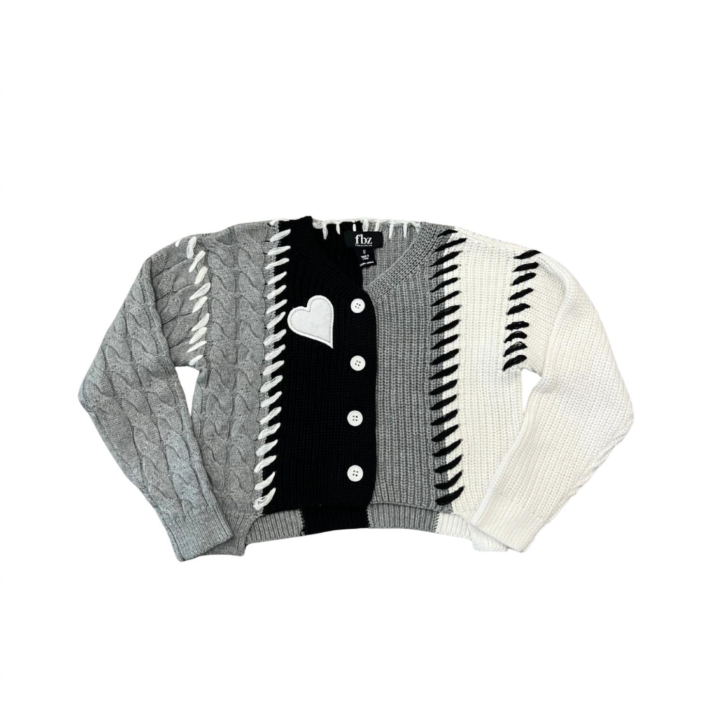Flowers By Zoe - Girl's Colorblock Cardigan Sweater