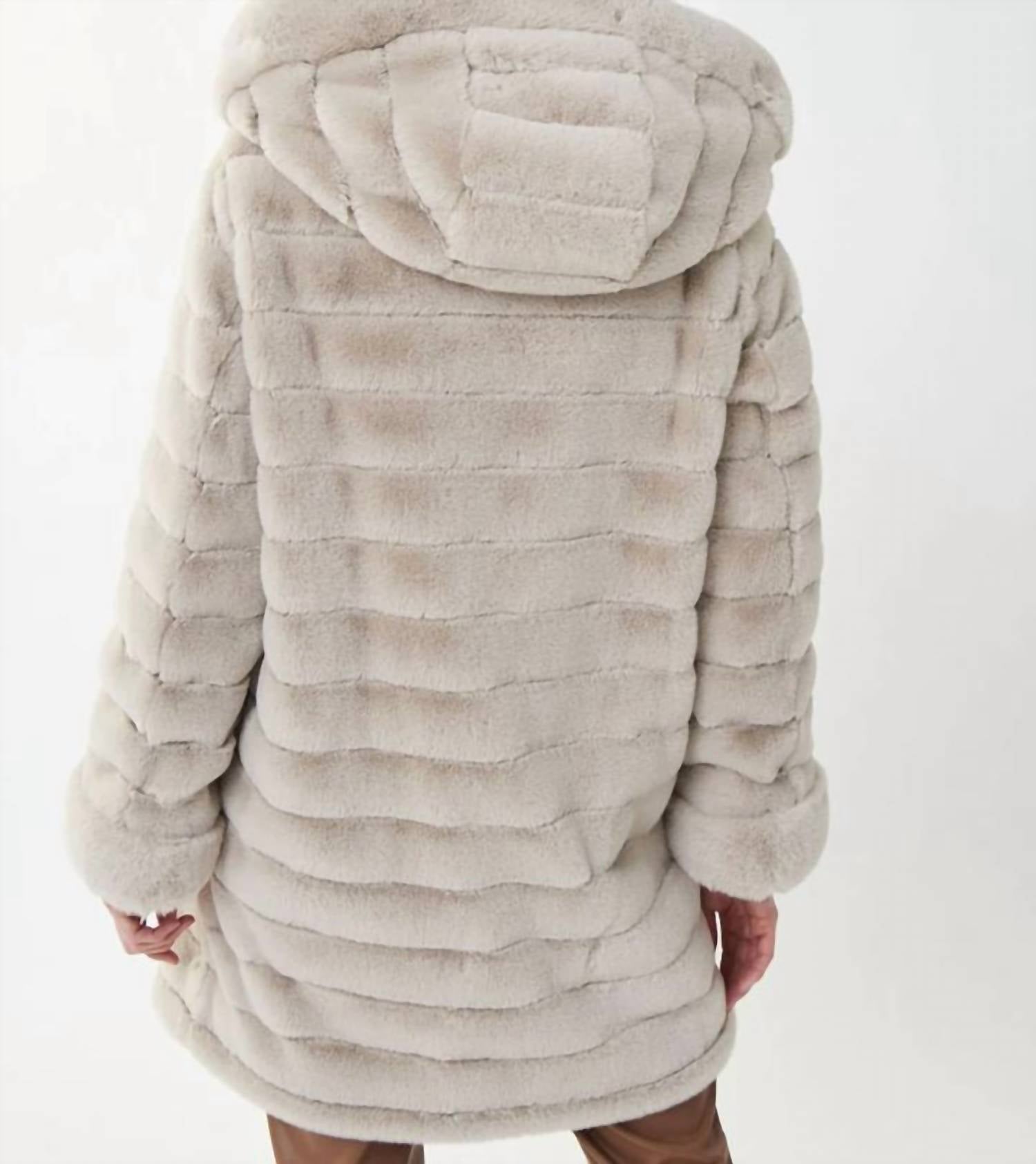 Joseph Ribkoff - FAUX FUR HOODED COAT
