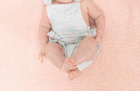 Angel Dear - Tiny Cherry Stripe Ric Rac Ruffle Sunsuit