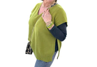 Made In Italy - Sleeveless Throw Over Sweater Top