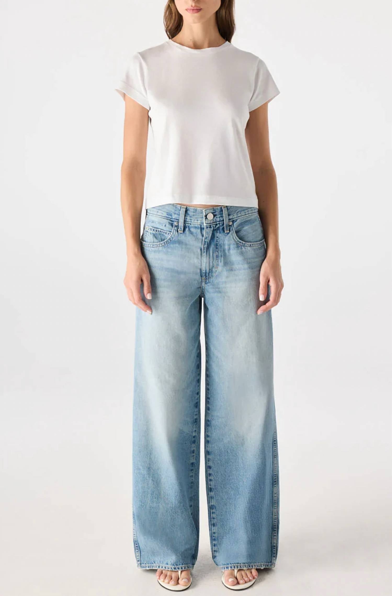 Amo Denim - Kira Mid Rise Wide Leg Jeans