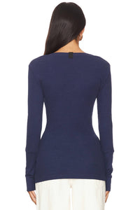 Bobi - Bobi V-neck Fitted Long Cuff Tee