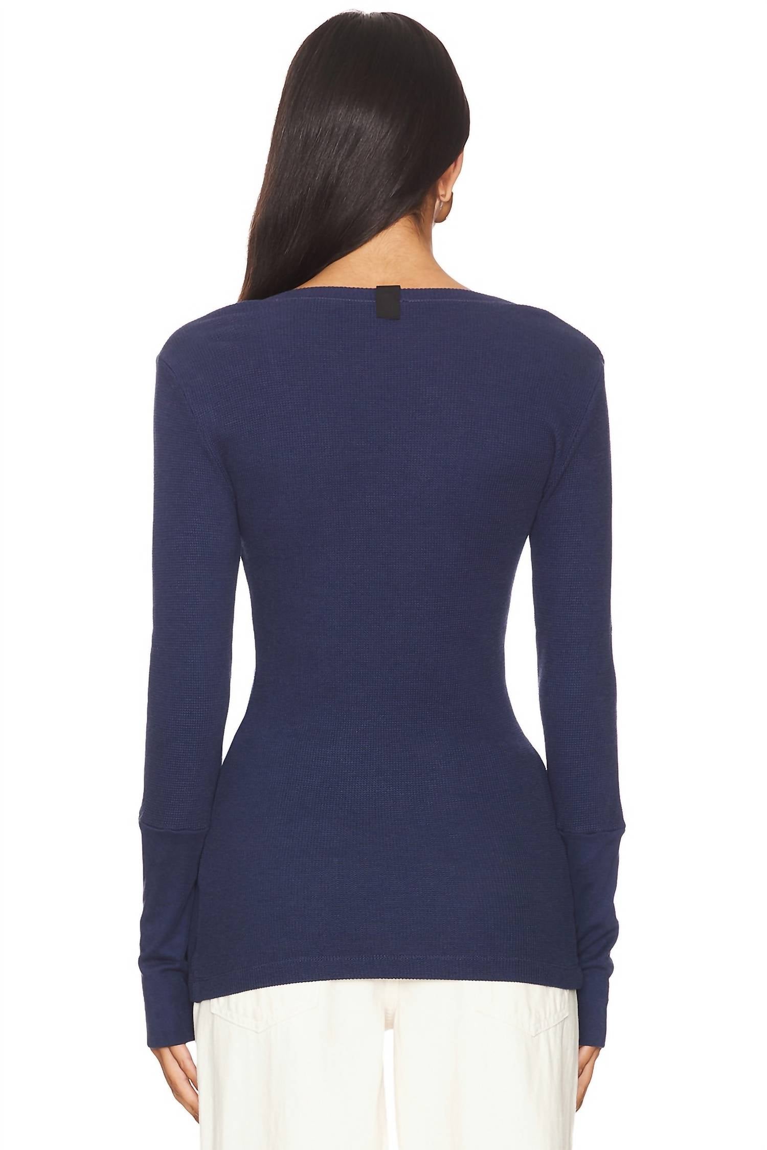 Bobi - Bobi V-neck Fitted Long Cuff Tee