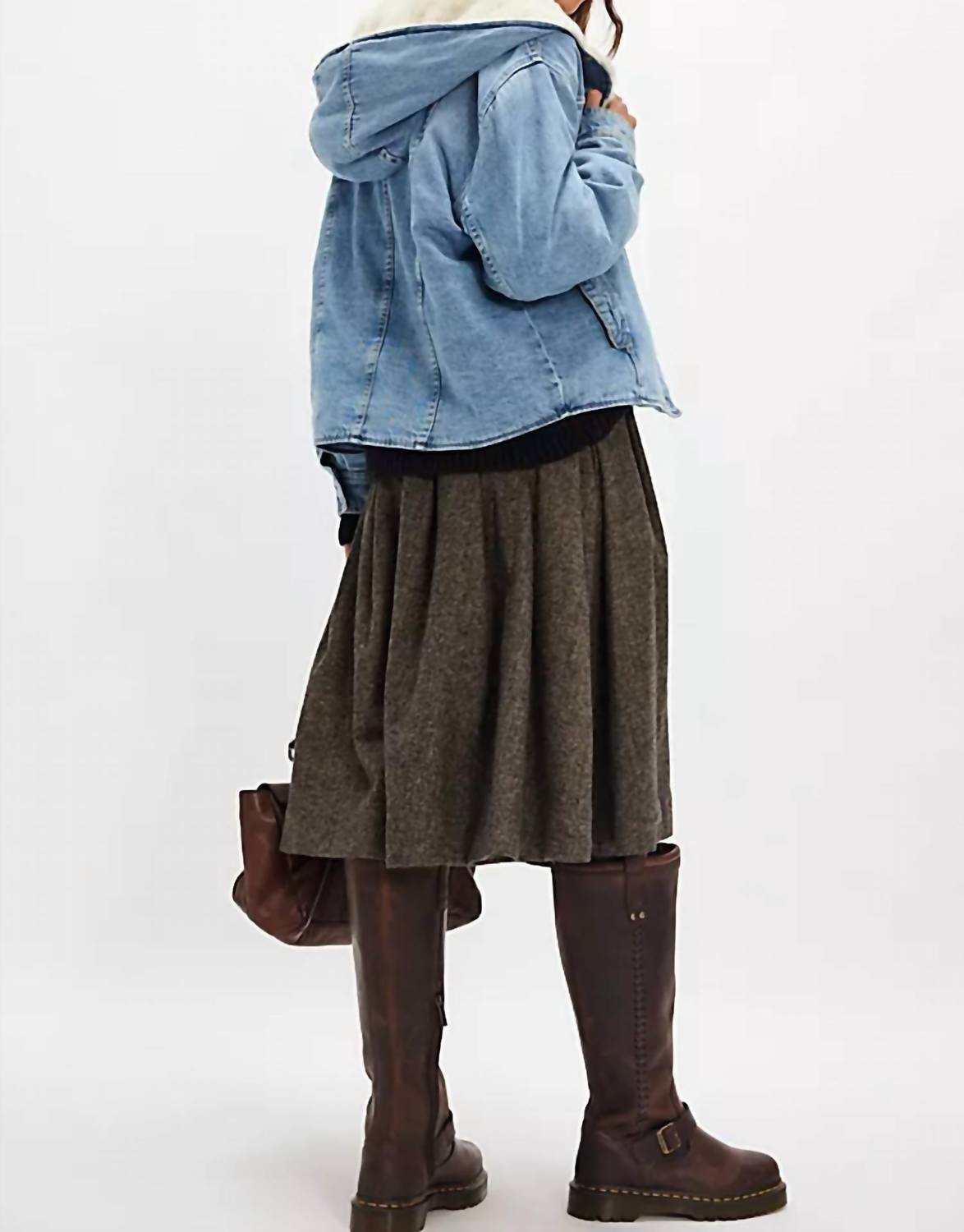 Free People Asher Cozy Denim Jacket in snowdrift wash - women's jacket - view 4
