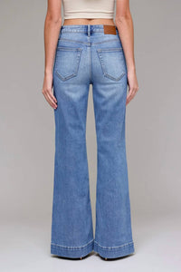 Hidden - Happi High Rise Sculpt Flare With Pin Tucks Jeans