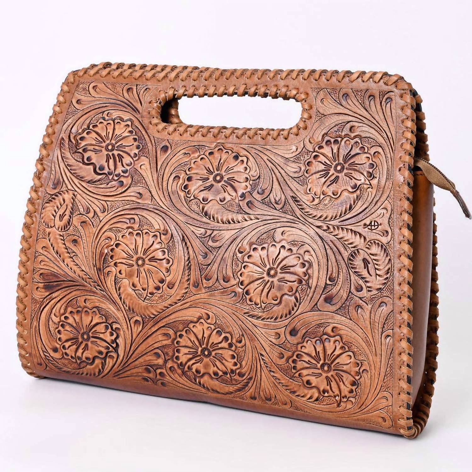 American Darling - Women's Hand-tooled And Painted Leather Clutch Bag