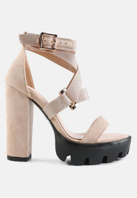 London Rag - Women's Fresh Daisy Harness Straps Block Heel Sandals