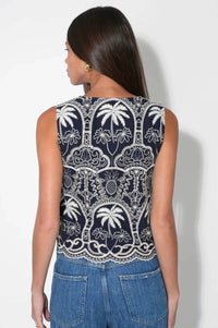 Adelyn Rae - Katherine Scallop Embroidery Top