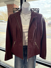 Pine Apparel - Women's Pleather Moto Jacket