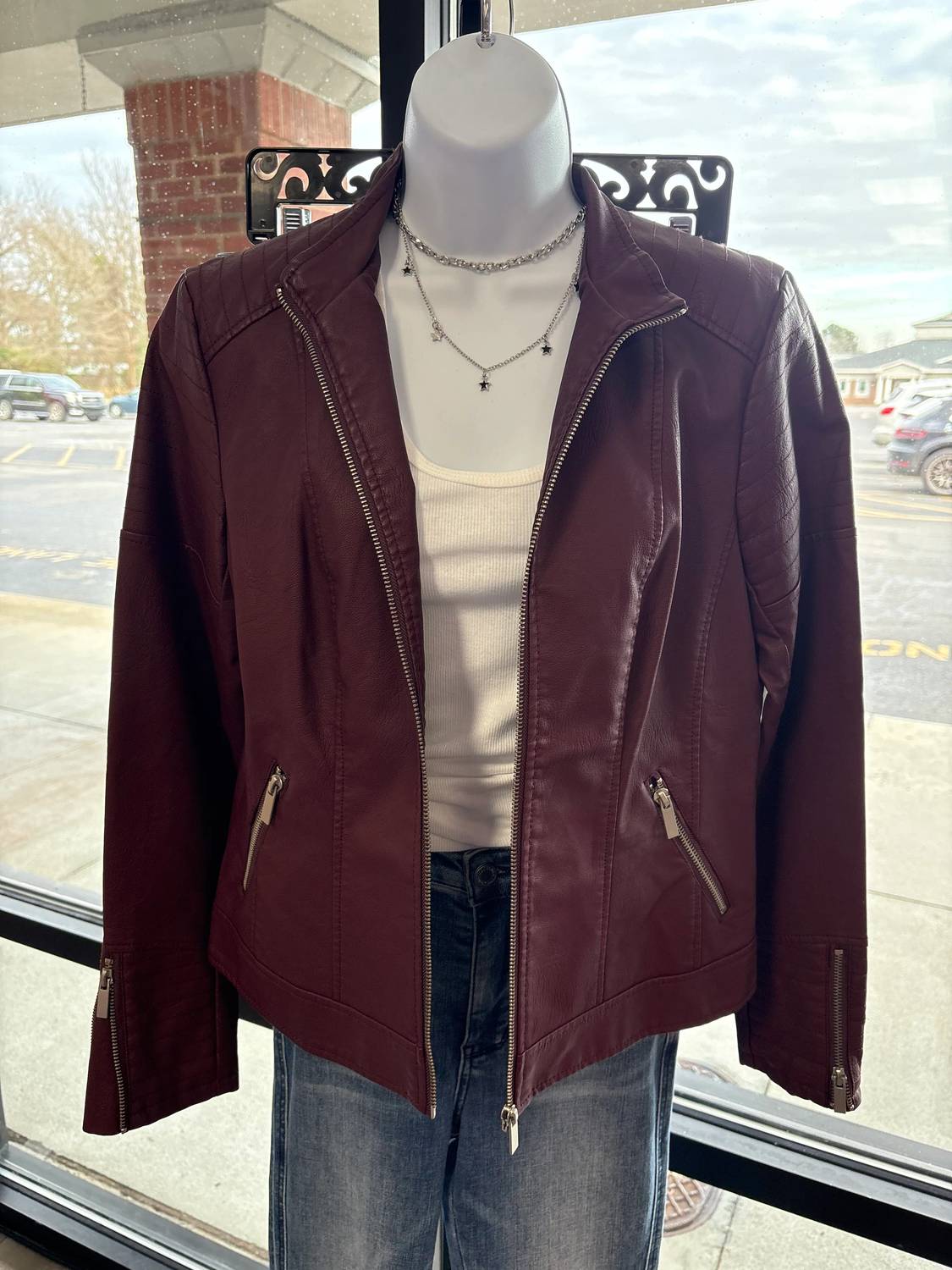 Pine Apparel - Women's Pleather Moto Jacket