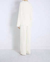 Loulou de Saison Renat Wool Blend Top in ivory - women's blouse - alternate view