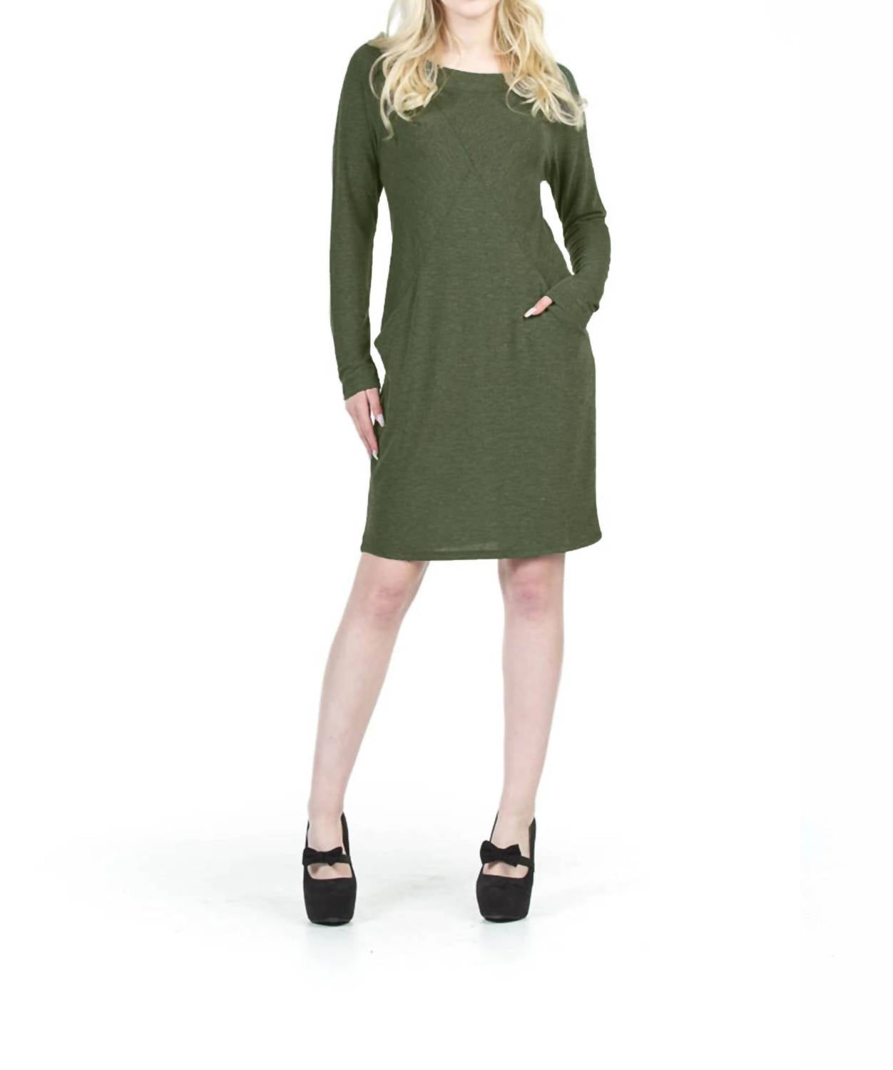 Papillon - Seam Detail Midi Sweater Dress With Pockets