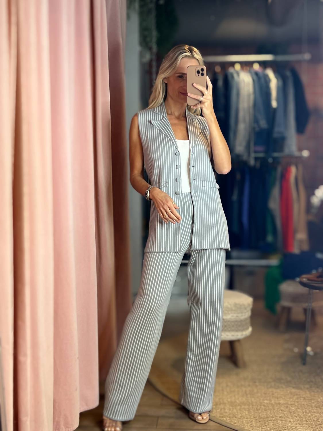 Aurora - Carly Striped Vest and Pants Set