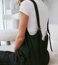 Sweet Lovely by Jen Day Dreamer Denim Overall Jumpsuit in vintage black - women's pants - alternate view