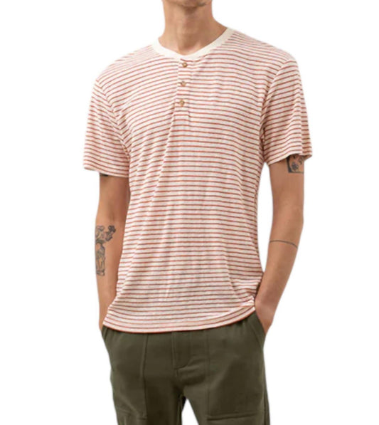 Rhythm. - Linen Striped Henley Tee